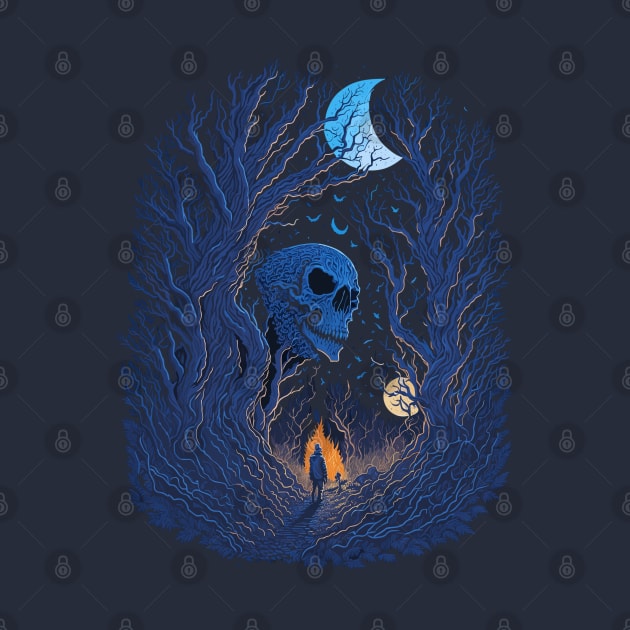 Skull Monster in the Dark Forest by ElMass