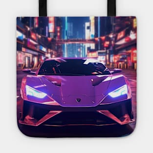 Asian Neon City Sports Car Tote