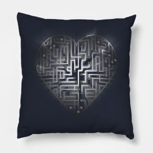 TechHeart (silver) Pillow