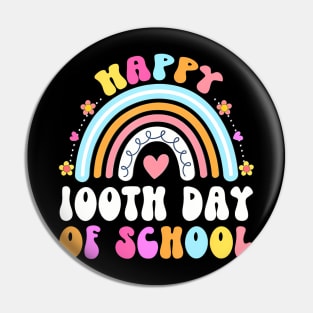 Happy 100Th Day Of School Teacher Kids 100 Days Rainbow Pin