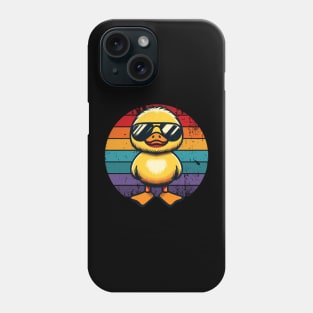 Cool Retro Yellow Duck in Sunglasses 70s 80s 90s Funny Duck Phone Case