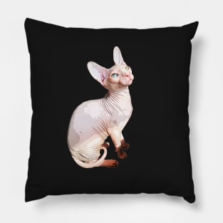 Sphynx Cat Blue and Green Eye Beauty Pillow