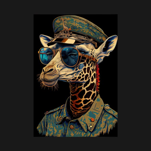 Psychedelic Giraffe with Sunglasses and Headphones by dholzric