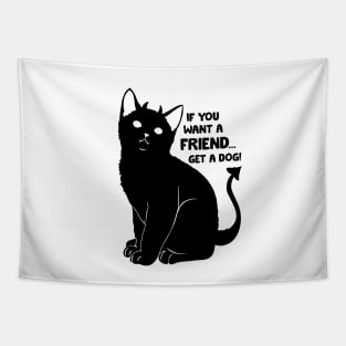 Humor and evil cat Tapestry