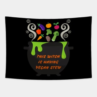 Funny Halloween Vegan Witch Stew Tapestry