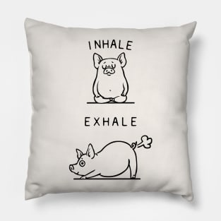 Inhale Exhale Pig Pillow