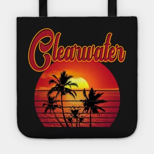 Clearwater Retro Vintage Sunset Beach Tote