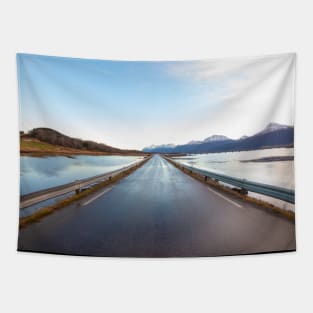 Copy of Road by the sea through the bridge, Norway Tapestry