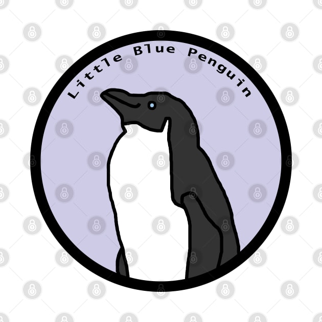 Portrait of Little Blue Penguin in a Circle by ellenhenryart