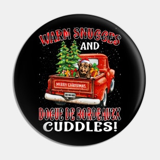 Warm Snuggles And Dogue De Bordeauzx Cuddles Ugly Christmas Sweater Pin