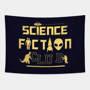 Retro Science Fiction Club UFO Monsters Aliens Sci-fi Nerd Tapestry