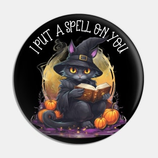 Witch Cat Reading A Spell Book I Put A Spell On You Pin