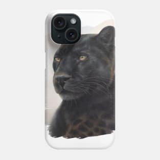 Black Leopard painting Phone Case
