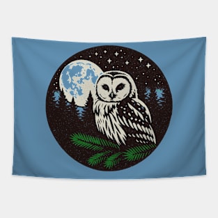 Owl at Night Tapestry