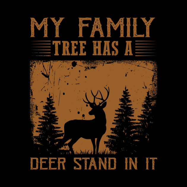 Hunting My Family Tree Has A Deer Stand In It by RobertBowmanArt