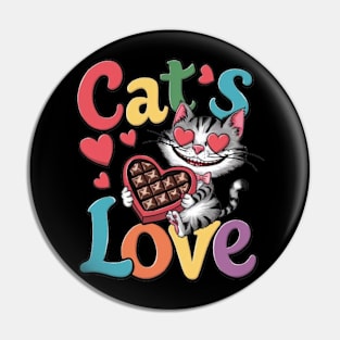 Cats Love Funny cat lovers shirts cute cat Pin