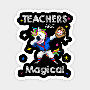 Teachers Are Magical Unicorn Softball Player Magnet