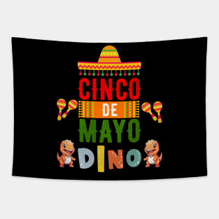 "Let's Fiesta" Cinco de Mayo Dino T-Shirt Tapestry