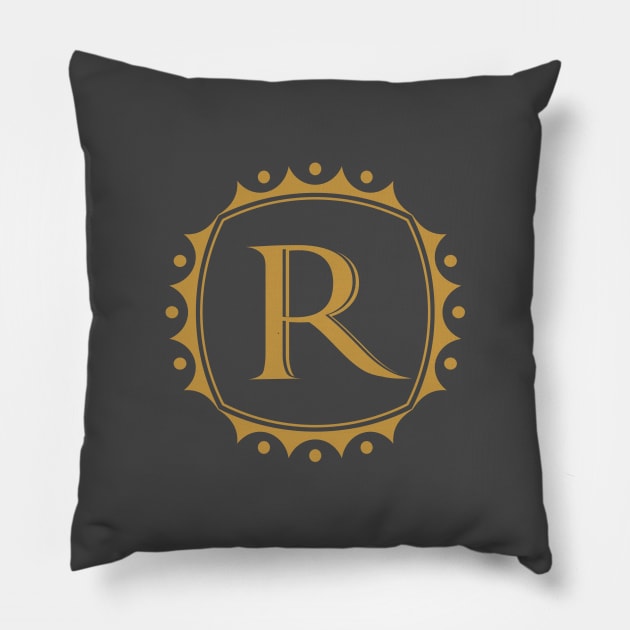 Royal Letter R Pillow by GeeTee