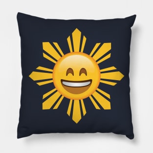 Philippines Flag Sun Smiling Laughing Face Emoji Pillow