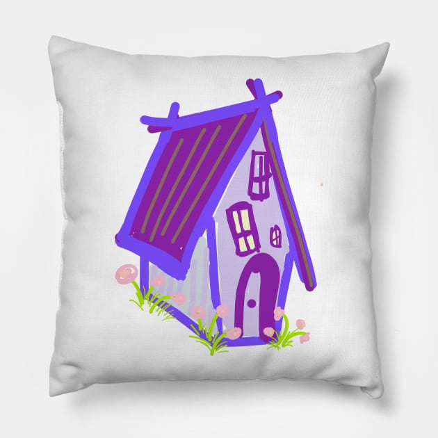 OLD PURPLE HUT Pillow by aroba