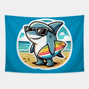 Shark Surfer Tapestry