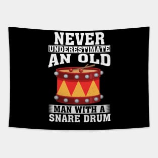 Never Underestimate an Old Man with A Snare drum Tapestry