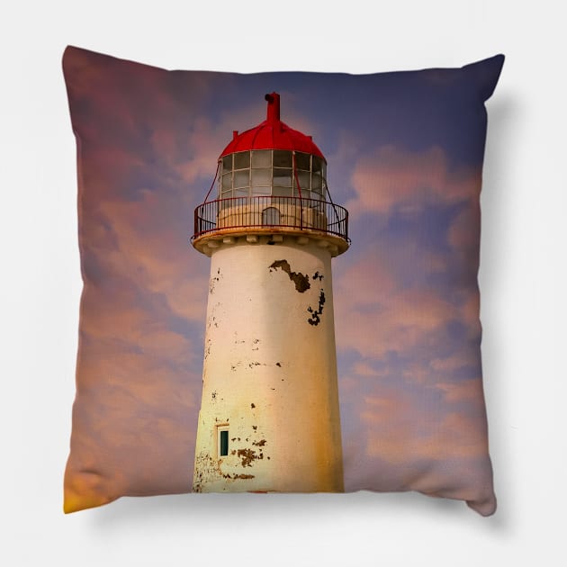 Talacre Lighthouse Wales Pillow by Adrian Evans Photography