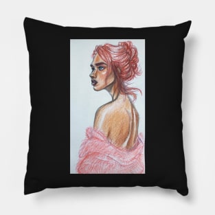 Pink-haired girl Pillow
