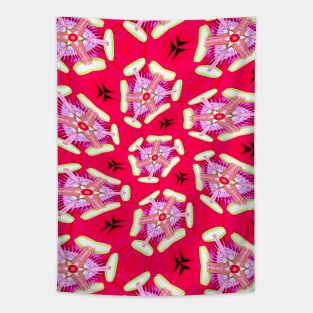 Red Passion Flower Pattern Tapestry