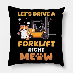 Forklift Operator Cats & Certified Forklift Driver Gift For men Women Pillow