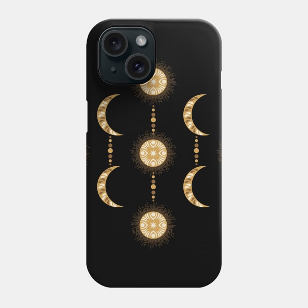 Galaxy Mandala- Boho Sun Crescent Moon Phone Case by Winkeltriple