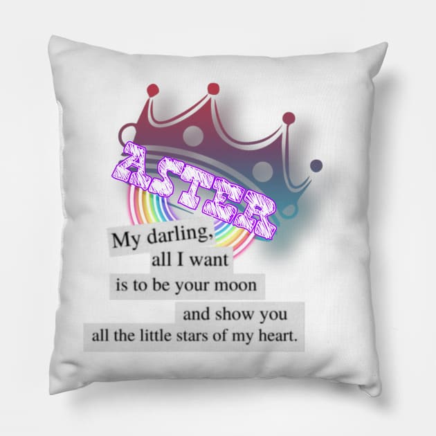 Aster-rainbow with quot Pillow by Lumphord-lune