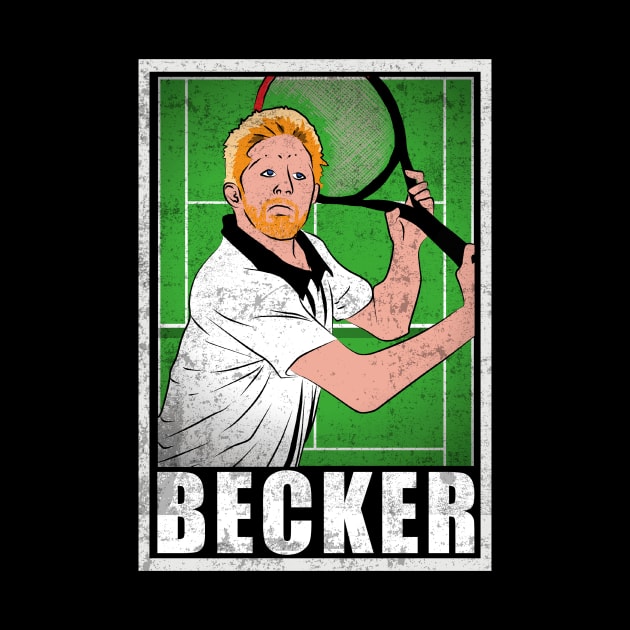 Becker Tennis Player Hero Vintage Grunge by TEEWEB