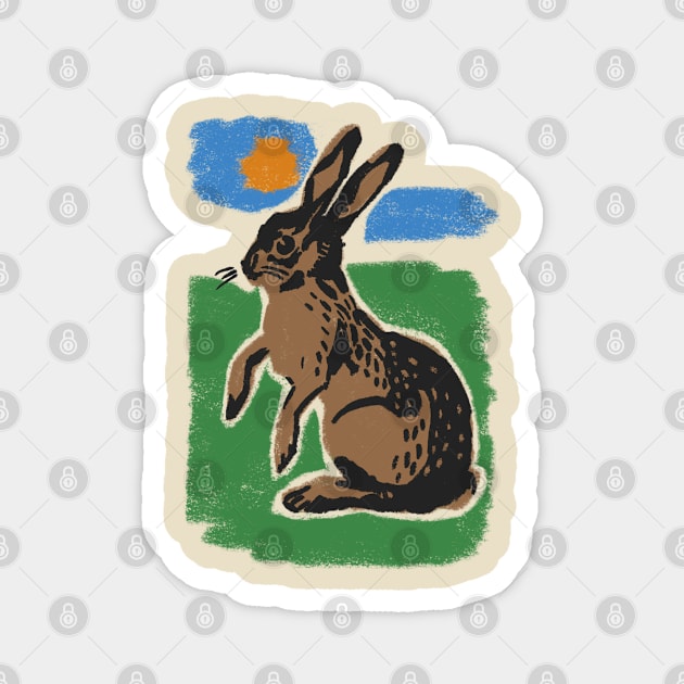 Brown Rabbit Magnet by artbycoan