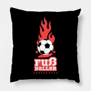 Fußballer - Schwarz - Fußball Spieler - Football Player Germany Pillow