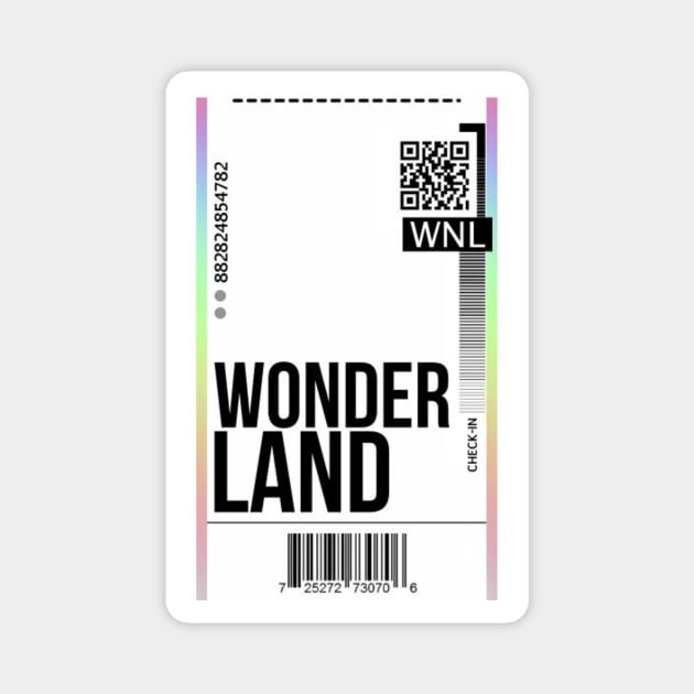 Wonderland ticket Magnet by Qwerty