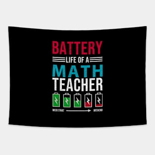 Battery Life Of A Math Teacher, funny math Tapestry