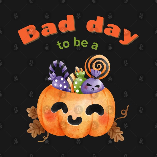 Bad Day To Be A Pumpkin Funny Cute Kawaii by Enriched by Art