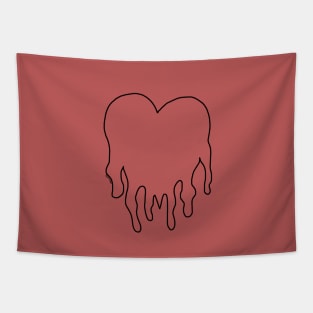 Dripping Heart Outline Tapestry