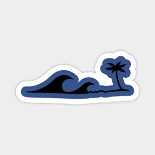 Waves on the beach, waves on the beach under palm trees Magnet