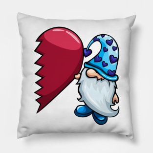 Gnome Valentines (blue) Pillow