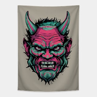 Japanese Oni Head Tapestry