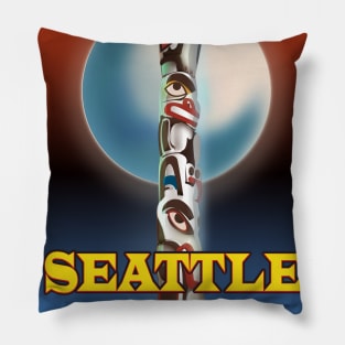 Seattle Travel Poster Pillow