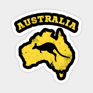 Kangaroo Australia Patriotic Vintage Map Magnet