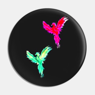 pink/teal blue phoenix Pin