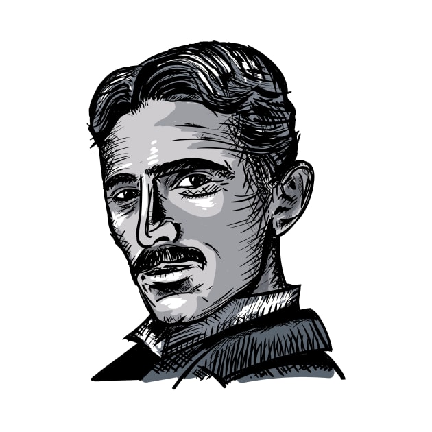 Nikola Tesla Portrait by Tamie