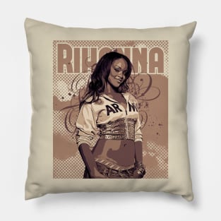 Rihanna style // Brown vintage // Poster art Pillow