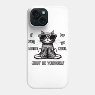 If You Want To Be Cool Just Be Yourself Funny Cat Phone Case