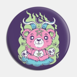 Gothic Baphomet Bear // Funny Cute Creepy Pin